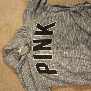 PINK, turtle neck hoodie